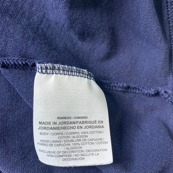 Adidas Mens Hoodie Sweatshirt Blue Long Sleeves Pullover Embroidered Swoosh - Picture 10 of 12